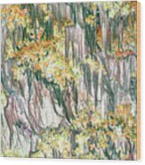 Yellow Moss Wood Print