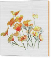 Yellow Poppies Wood Print