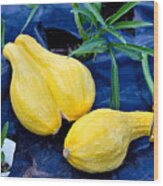 Yellow Squash And Water Spinach Wood Print