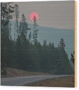 Yellowstone Pink Sunrise Wood Print