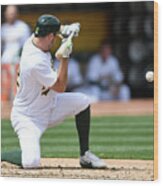 Yonder Alonso And Adam Rosales Wood Print