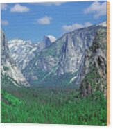 Yosemite Np Valley Vista Wood Print