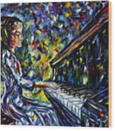 Young Piano Player Wood Print
