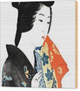 Young Woman With Towel Wood Print