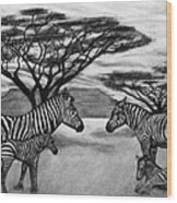 Zebra African Outback Wood Print