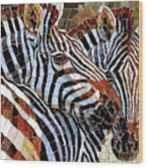 Zebra Glass Mosaic Wood Print