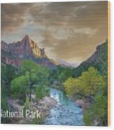 Zion National Park Poster Wood Print