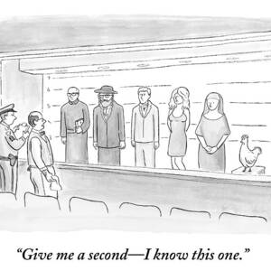 A Bartender Stands In Front Of A Police Lineup #1 by Paul Noth