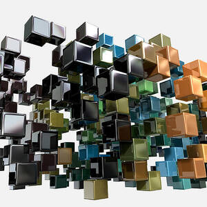 Abstract Shiny Cubes #1 by Allan Swart
