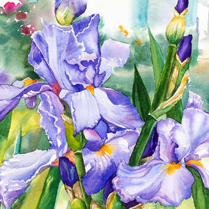 Blue Iris Painting by Patricia Allingham Carlson - Fine Art America