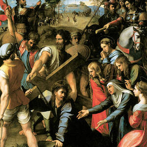 Christ Falls on the Way to Calvary #1 by Raphael