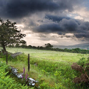 Countryside landscape image across to mountains in distance with #1 by Matthew Gibson