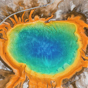 Grand Prismatic Spring, Midway Geyser #1 by Peter Adams