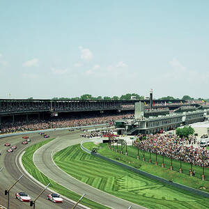 Race Cars In Pace Lap In A Stadium #1 by Panoramic Images