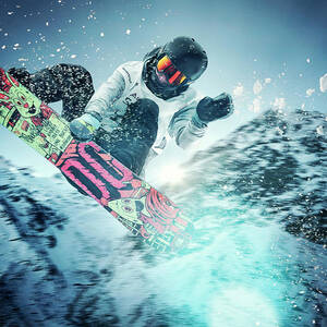 Snowboarder Doing Stunt In Mid-air #1 by Ubald Rutar