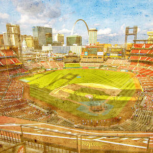 Busch Stadium St. Louis Cardinals Day Paint Photograph by David Haskett II  - Fine Art America