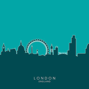London England Skyline #12 by Michael Tompsett