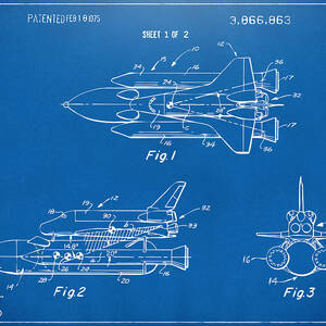 1975 Space Shuttle Patent - Vintage Digital Art by Nikki Marie Smith ...