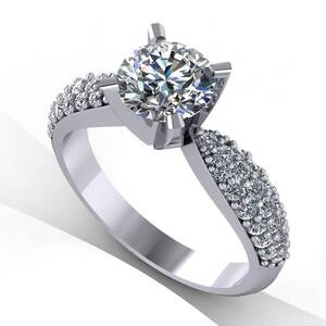 Platinum Diamond Ring with Moissanite Center Stone Jewelry by Eternity ...