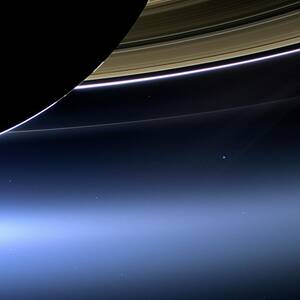Earth And Moon From Saturn #2 by Science Photo Library