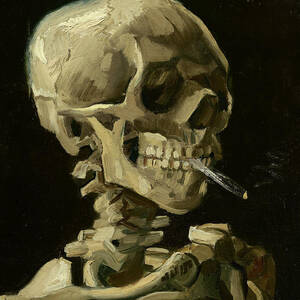 Head Of A Skeleton With A Burning Cigarette #2 by Vincent Van Gogh