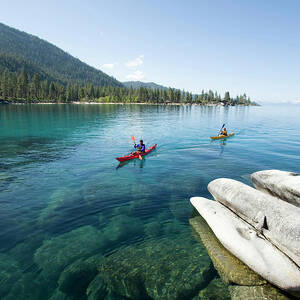 Kayaking Near Sand Harbor On Lake #2 by Justin Bailie