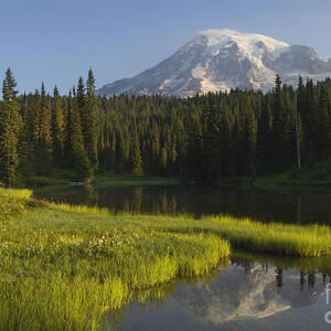 Mt Rainier And Reflection Lake #2 by John Shaw