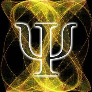 Psi Symbol And Artwork Of A Wavefunction #3 by Science Photo Library