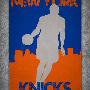 New York Knicks Dripping Water Colors Pixel Art Mixed Media by Joe ...
