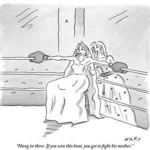 A Bride Sits On A Stool In The Corner Of A Boxing by Kim Warp