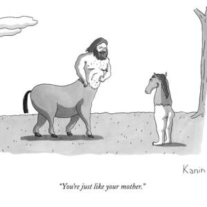 A Centaur Angrily Talks To A Creature Who by Zachary Kanin