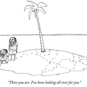 A Man Finally Finds Another Man On A Small Desert by Edward Steed