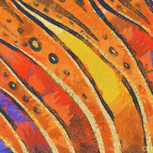 Abstract rainbow tiger stripes by Pixel Chimp