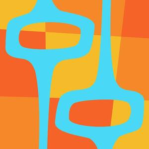 Abstract with Turquoise Pods 2 by Donna Mibus