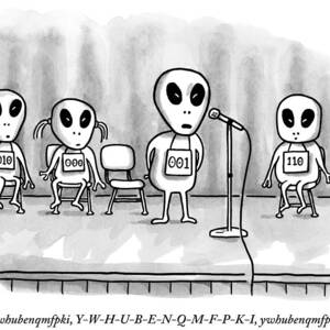 Aliens Participating In A Spelling Bee by Bob Eckstein