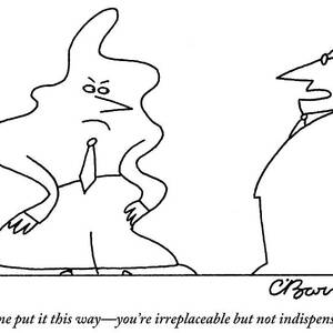 An Executive Fires An Employee Who Is A Strange by Charles Barsotti