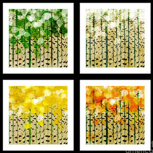 Aspen Colorado Abstract Square 4 In 1 Collection by Andee Design