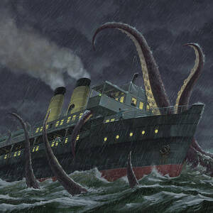 Attack Of Giant Squid by Martin Davey