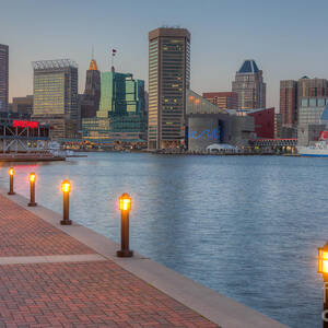 Baltimore Skyline at Twilight I by Clarence Holmes