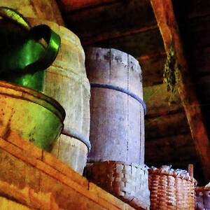 Baskets and Barrels in Attic by Susan Savad