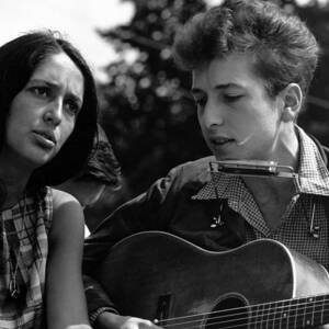 Bob Dylan and Joan Baez by Georgia Clare