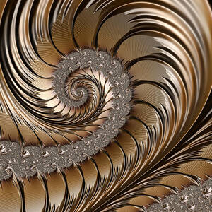 Bronze Scrolls Abstract by John Edwards