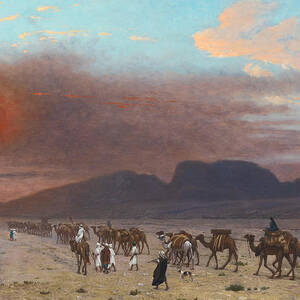 Caravan in the Desert by Jean-Leon Gerome