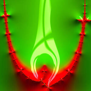 Christmas ghost red and green digital fractal art by Matthias Hauser