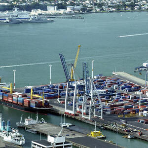 Container Ship And Harbour by Science Photo Library
