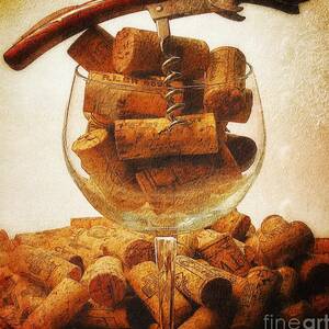 Corks and elegant corkscrew by Stefano Senise