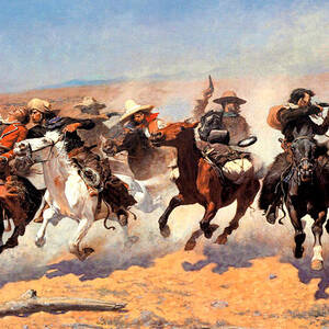 Dash For The Timber by Frederic Remington