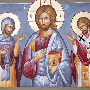 Deisis Jesus Christ St Nicholas and St Paraskevi Painting by Julia ...