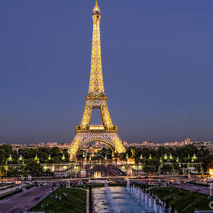 Eiffel Tower At Night, Paris by Bill Bachmann