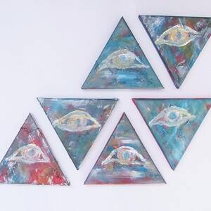 Eye - Set of 6 Original Oil Painting on Stretched Canvas by Marianna Mills